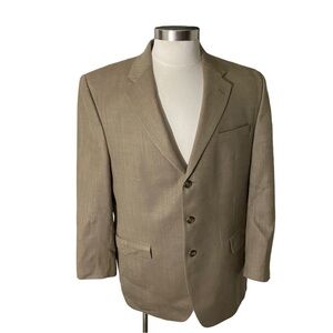 Ralph Lauren Canada Beige 3-Button Silk Wool Blend Suit Jacket Men’s Blazer 44L